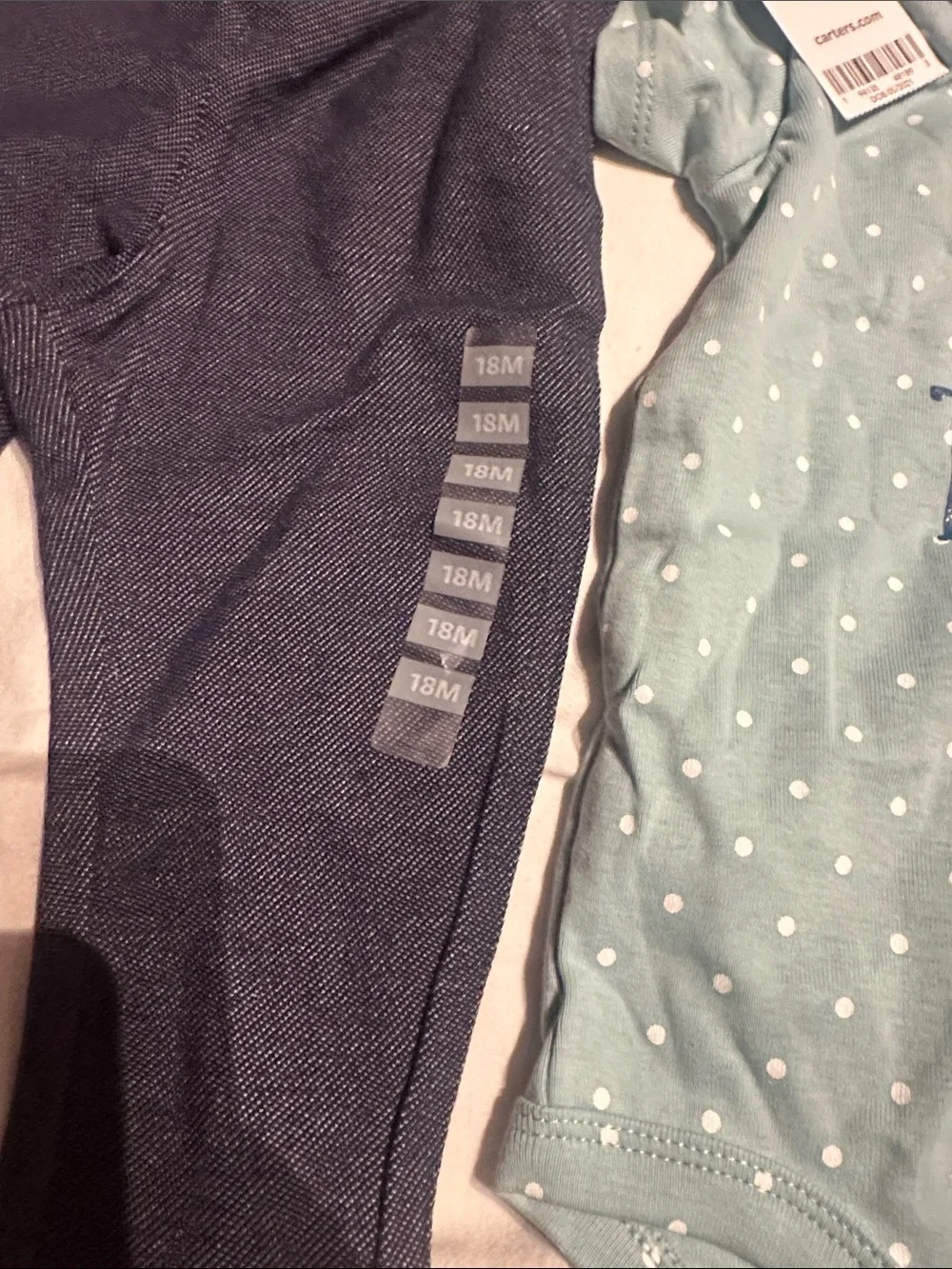 Carter's Teal Polka Dot Bodysuit with Navy Leggings